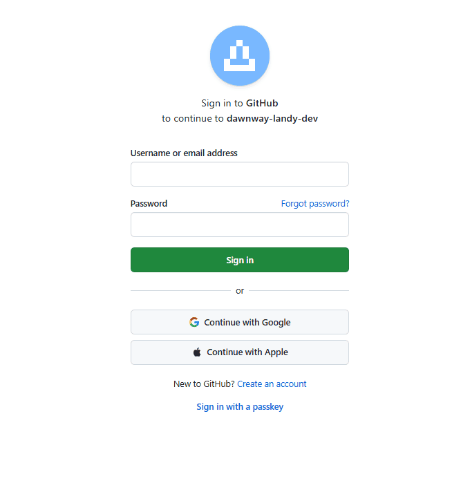 GitHub 로그인 화면